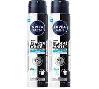 NIVEA Men Black&White 48H Invisible Fresh Antitranspirante Spray para hombre 250 ml (Paquete de 2)