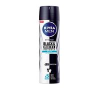 NIVEA MEN Black & White Invisible Active Spray (1 x 200 ml), desodorante antimanchas de cuidado masculino, desodorante invisible para proteger la piel y la ropa