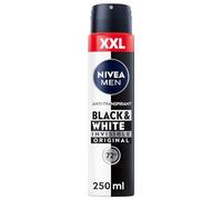 NIVEA MEN Black & White Invisible Deo Spray XXL Antitranspirante con fórmula antimanchas, con 72 h de protección antitranspirante y complejo de cuidado NIVEA MEN (250 ml)