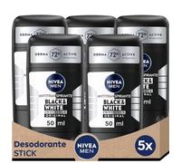 NIVEA MEN Black & White Invisible Original - Desodorante Antitranspirante de Hombre - 72h Protección Anti Sudor - 0% Alcohol - Tecnología Antimanchas Patentada - Todo tipo de Piel - Stick 5 x 50 ml