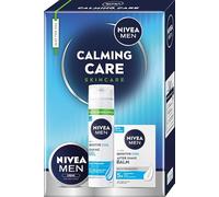 NIVEA MEN Calming Care Set de Cosméticos para Hombres Regalo - Gel de Afeitar, Loción para Después del Afeitado y Crema