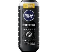 NIVEA MEN Champú profundo (250 ml), contra el cabello graso y el cuero cabelludo con carbón activado, champú revitalizante para hombres para una sensación de frescor duradera, limpieza profunda