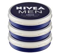 Nivea Men Cream - Crema hidratante para hombre, multiusos, para cuerpo, manos, cara rápida, absorción en la piel, 3 vasos de 75 ml