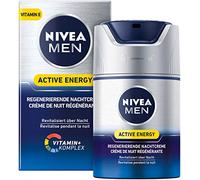 NIVEA MEN Crema de noche regeneradora Active Energy, 1 unidad (50 ml), crema de noche regeneradora para hombres, crema hidratante que cuida durante la noche