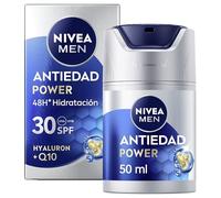 NIVEA MEN Hyaluron Crema Hidratante Antiedad FP30 50 ml - Cuidado Facial para Hombre - Ácido Hialurónico y Coenzima Q10 - Estimula la Producción de Colágeno - 48 h Hidratación - Todo Tipo de Piel
