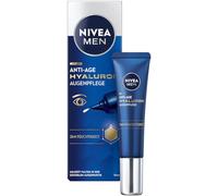 NIVEA MEN Crema ocular anti-envejecimiento, reafirmante antiarrugas y ojeras, crema hidratante para los ojos, ácido hialurónico (15 ml)