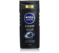 Nivea Men Cuidado ducha con carbón activo para hombres, para cuerpo, cara & pelo, Deep, 6 pack (6 x 250 ml)
