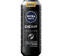 NIVEA MEN DEEP - Champú limpiador para el cabello para hombres con carbón negro, 500 ml