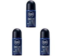 NIVEA MEN DEEP DARKWOOD Desodorante Bola (1 x 50 ml), Desodorante 72h Antihumedad, Antiolores, y Antibacteriano de Carbón Negro Activo, Desodorante Hombre Antitranspirante con Fragancia Madera