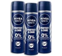 NIVEA MEN Desodorante en spray Protect & Care (150 ml), desodorante sin aluminio (ACH) para una sensación fresca y duradera en la piel, desodorante nutritivo con protección de 48 horas
