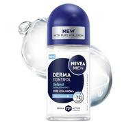 NIVEA MEN Derma Control Defend Antitranspirante Hombre Roll On 72 h con ácido hialurónico y provitamina B5, 50 ml
