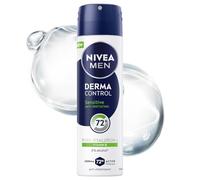 NIVEA MEN Derma Control Sensitive - Antitranspirante para hombre 72 h, protección de ácido hialurónico, 150 ml