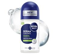 NIVEA MEN Derma Control Sensitive - Antitranspirante para hombre, 72 horas, con vitamina E y ácido hialurónico, 50 ml