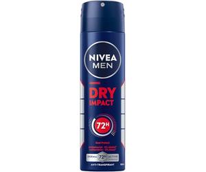 NIVEA MEN Desodorante Dry Impact Spray antitranspirante para 72 horas de protección fiable contra el sudor y el olor, desodorante antibacteriano sin alcohol etílico (150 ml)
