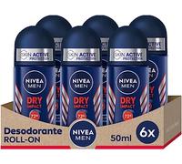 NIVEA MEN Dry Impact Roll-on en pack de 6 (6 x 50 ml), desodorante antitranspirante con protección 72h, cuidado masculino testado en la vida real
