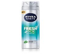 NIVEA MEN Fresh Kick - Gel de afeitado refrescante (200 ml), gel de afeitado refrescante para hombres impregnado con agua de menta y cactus, gel de afeitado para hombre