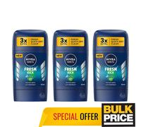 NIVEA MEN Stick Fresh Kick Pack de 2, 2 x 50 ml, 48H Protection Light Formula With Cactus Water for a Fresh Feeling Throughout the Day Refresshing Scent