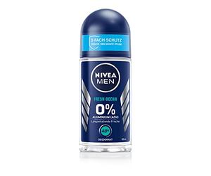 NIVEA MEN Fresh Ocean Deo Roll-On (50 ml), Deo ohne Aluminio (ACH) mit 48h Schutz, Desodorante mit NIVEA MEN Pflegekomplex und antibakteriellen Wirkstoffen