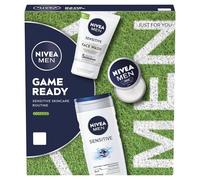 NIVEA MEN Game Ready - Juego de regalo (3 productos), set de regalo para el cuidado de la piel para hombre con gel de ducha, lavado facial y crema hidratante, perfecto como regalo de Navidad o