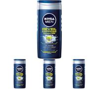 Nivea Men Gel de baño Express 3 en 1 para despertar, 250 ml, 1 unidad, el paquete puede variar (Paquete de 4)