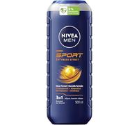NIVEA MEN Gel de ducha deportivo con aroma a lima masculina y espuma refrescante, gel de ducha para hombres con minerales para cuerpo y cabello (500 ml)