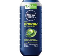 NIVEA MEN Gel de ducha Energy con pH neutro para la piel con aroma vigorizante y efecto fresco 24 horas, con menta natural para hombres (250 ml)