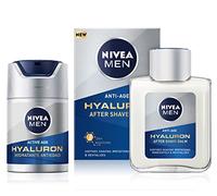 NIVEA MEN Hyaluron Crema Hidratante Antiedad FP15 50 ml + NIVEA MEN Hyaluron Bálsamo After Shave 100 ml - Set de Regalo para Hombre de Cuidado Facial Masculino - Ácido Hialurónico - Todo Tipo de Piel