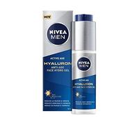 NIVEA MEN Hyaluron Face Gel (50 ml), hidratante facial antiarrugas para hombres, hidratante facial con ácido hialurónico, hidratante para hombres reafirma la piel e hidrata instantáneamente