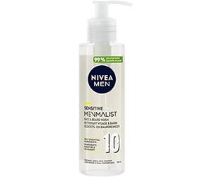 NIVEA MEN MENMALIST Gel limpiador facial y barba (1 x 200 ml), cuidado 2 en 1, corto, biodegradable, adecuado para todo tipo de piel