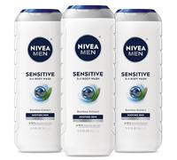 Nivea Men NIVEA Men Sensitive 3-in-1 Body Wash - doccia, shampoo e Refresh, Sapone e Dye-Free per la pelle sensibile - 16.9 fl. once. (Pacchetto di 3)