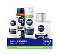 NIVEA MEN Pack ahorro afeitado gama Sensitive - Contiene aftershave, espuma de afeitado, crema hidratante y desodorante