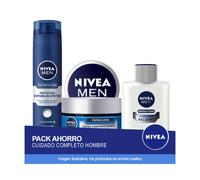 NIVEA MEN PACK Ahorro: Protege & Cuida Espuma de Afeitar Protectora 200ml +Protege & Cuida Crema Hidratante Intensiva +Protege & Cuida Bálsamo After Shave Hidratante + NIVEA MEN CREME