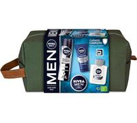 NIVEA MEN Pack Cuidado Completo Neceser, con crema facial (75 ml) crema hidratante todo el cuerpo (75 ml), bálsamo after shave (100 ml), desodorante (200 ml)