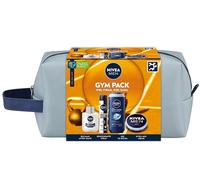 NIVEA MEN Pack Cuidado Completo Neceser, Set de regalo para hombre con crema facial 75 ml + gel de ducha 250 ml + bálsamo after shave100 ml), desodorante spray 200ml