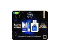 NIVEA MEN Pack Rutina Antiedad Hyaluron - Crema de Día Antiedad SPF15 50ml + Cortorno de Ojos Hyaluron 15 ml + Bálsamo After Shave Antiedad 100ml - Pack Antiedad