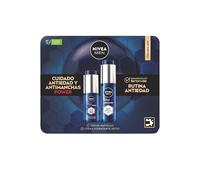 NIVEA MEN Pack Rutina Antiedad POWER - Crema de Día SPF50 50ml + Serum Antiedad 2 en 1 Antimanchas y Antiarrugas 30 ml - Luminous 630 para hombre - Antimanchas con ácido hialurónico
