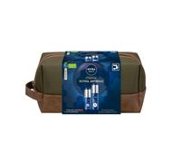 NIVEA MEN POWER rutina diaria - Neceser regalo con Sérum Facial Antiedad y Crema hidratante FP30 - Solución antimanchas y antiedad