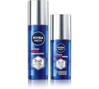 NIVEA MEN Power Set de Regalo con Crema Hidratante Protección FP30 2 en 1 Antiedad y Antimanchas 50 ml y Sérum 2 en 1 Antiedad y Antimanchas 30 ml - Ácido Hialurónico, Luminous 630 - Todo Tipo de Piel