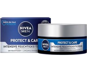 NIVEA MEN Protect & Care Crema hidratante intensiva para el cuidado facial calmante para hombres, crema facial hidratante de 48 horas con aloe vera y vitamina B5 Pro (50 ml)