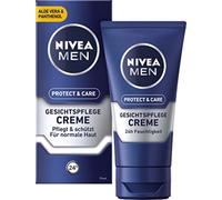 NIVEA MEN Protect & Care Crema para el cuidado facial, crema hidratante calmante para hombres, crema facial hidratante 48h con aloe vera y pro vitamina B5 (75 ml)