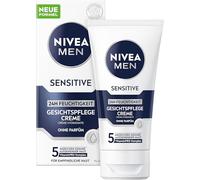 Nivea Men Sensitive Crema para el cuidado facial, crema hidratante 24 horas para la piel sensible de los hombres, crema facial calmante para aliviar la irritación de la piel (75 ml)