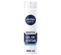 NIVEA MEN Sensitive Gel de Afeitar (1 x 200 ml), gel de afeitado para piel sensible, gel facial con tecnología Ultra Glide para un afeitado libre de irritaciones