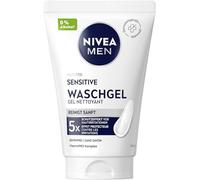 NIVEA MEN Sensitive Gel de lavado suave para pieles sensibles de hombre, limpieza facial calmante para aliviar la irritación de la piel (100 ml)