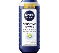 NIVEA MEN Sensitive Power Shampoo (250 ml) Champú calmante para hombres con extracto de semilla de cáñamo para uso diario, champú fortalecedor para el cabello contra la picazón del cuero cabelludo