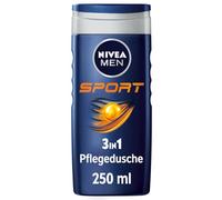 NIVEA MEN Sport Gel de ducha (250 ml), pH neutro para la piel con fragancia revitalizante, gel de ducha para hombres con minerales para cuerpo, cara y cabello