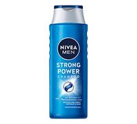 NIVEA MEN Strong Power Champú para el cabello sin siliconas ni microplásticos, champú para hombre con minerales marinos y fórmula optimizada de pH (400 ml)
