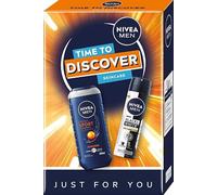 NIVEA MEN Time to Discover - Juego de aseo de regalo para hombre - Gel de baño y antitranspirante