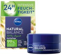NIVEA Natural Balance - Crema de noche regeneradora (50 ml), crema hidratante con aceite de argán orgánico, aceite de jojoba y almendra, crema de noche nutritiva para todo tipo de piel