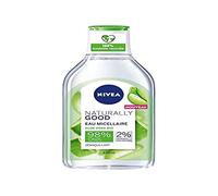 NIVEA Natural Good Agua Micelar con Aloe Vera Bio 400 ml, limpiador facial con ingredientes naturales