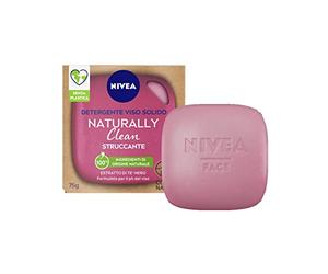 NIVEA Naturally Clean - Desmaquillante facial sólido 100% natural con extracto de té negro, desmaquillante facial sólido, limpiador y purificante con fórmula vegana